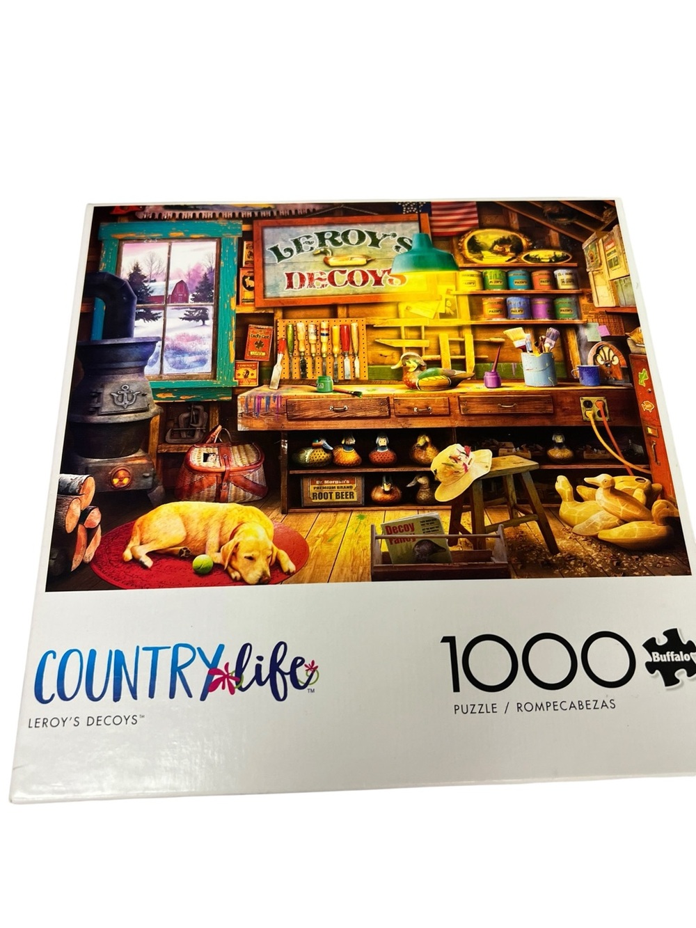 Country Life 1000-Piece Puzzle - Leroy's Decoys Workshop Scene by Buffalo